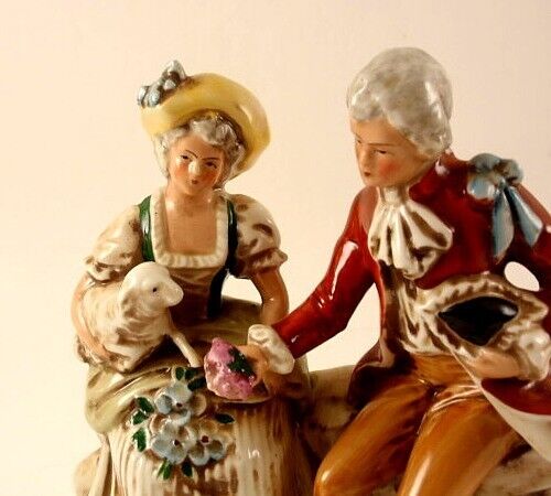 Antique Carl Schneider Porcelain Courting Couple Figurine