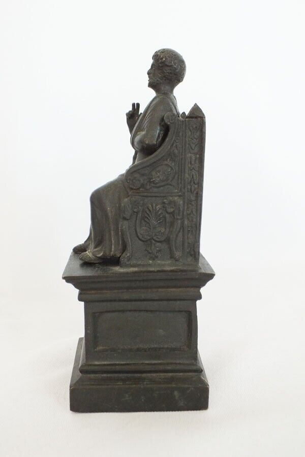 Bronze Saint Peter Throne Statue - 1900s Vintage Figurine