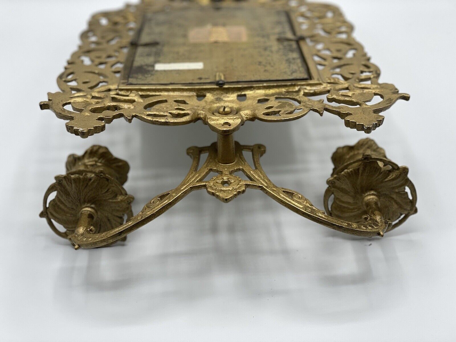 1800s Victorian Bronze Bacchus Bevel Edge Mirror Candlelit