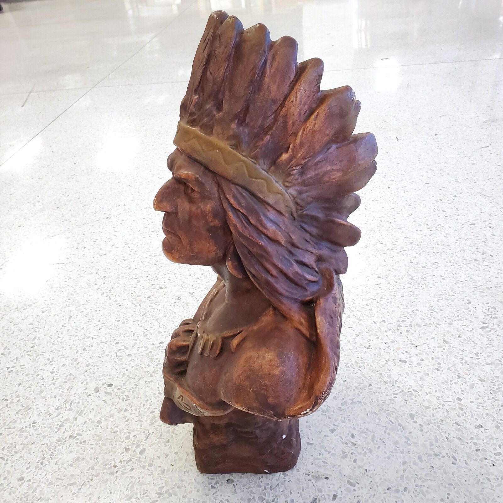 1900s Native American Cigar Store Advertising Statue 13x21