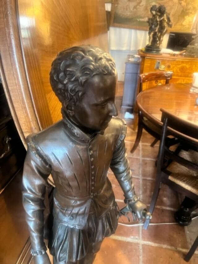 Large 4 ft Bronze Young Man with Sword