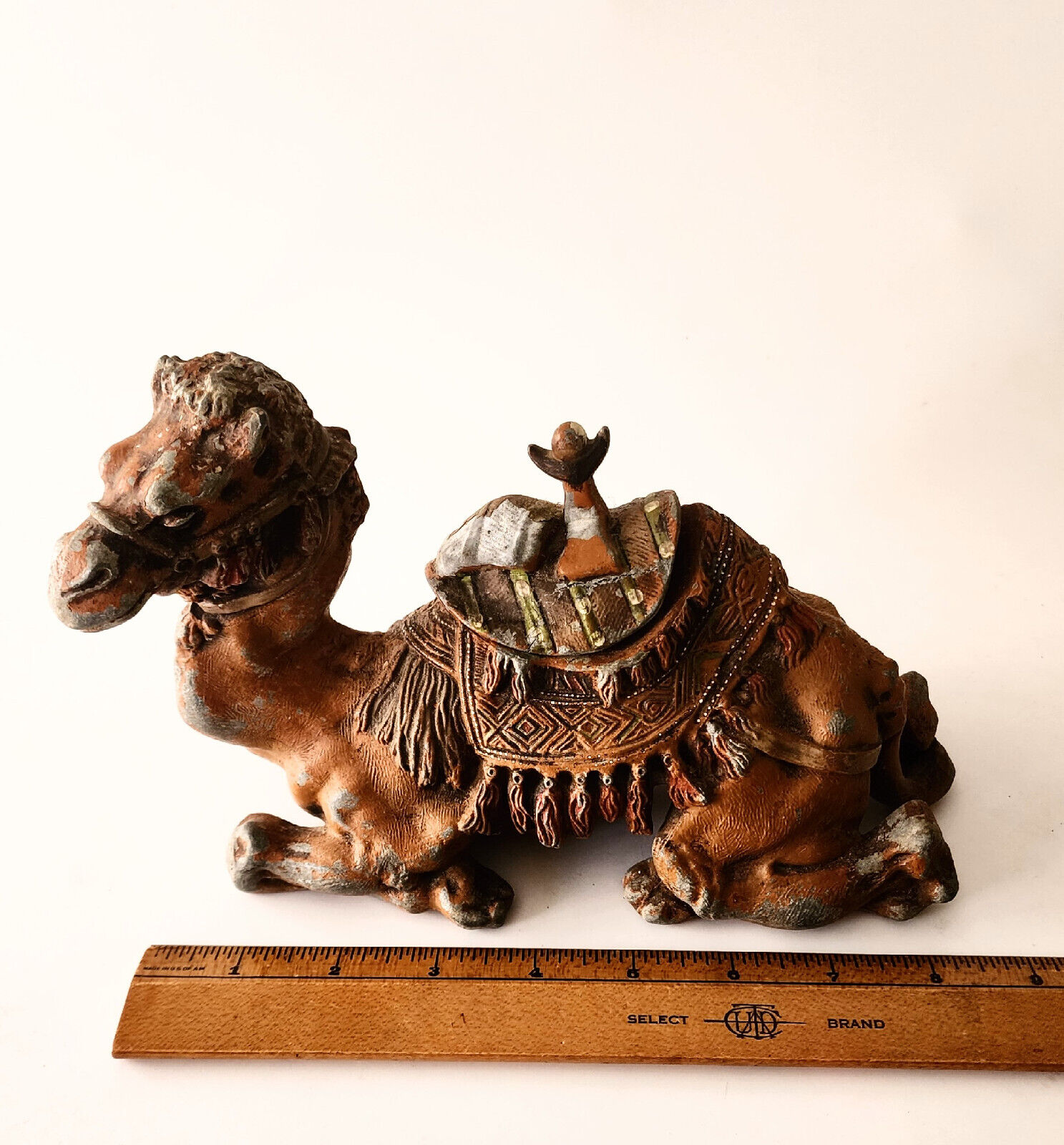 Antique Austrian Cast Metal Sitting Camel Inkwell, 1900