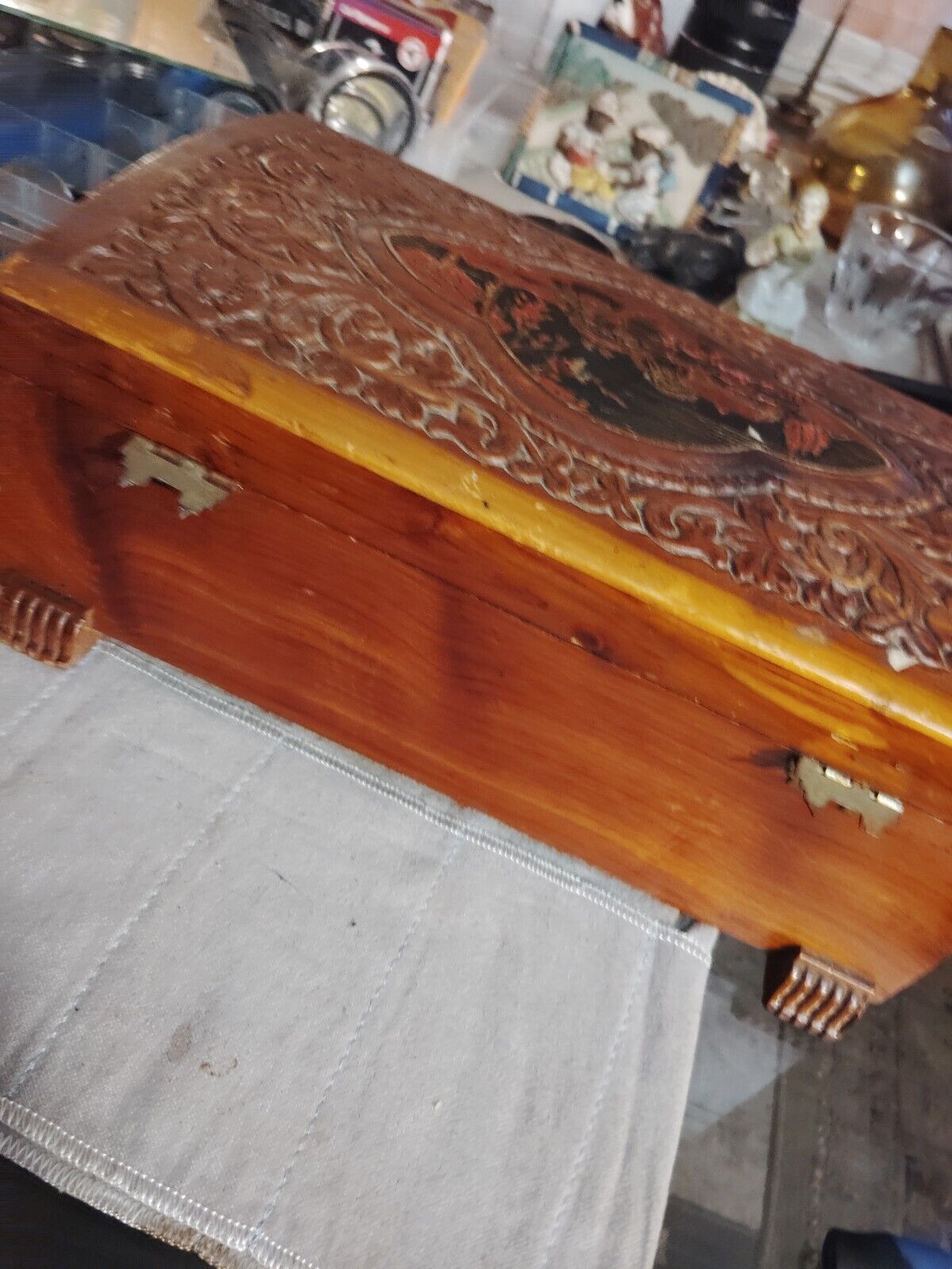 1800s Antique Vintage Jewelry Box in Need of Restoration
