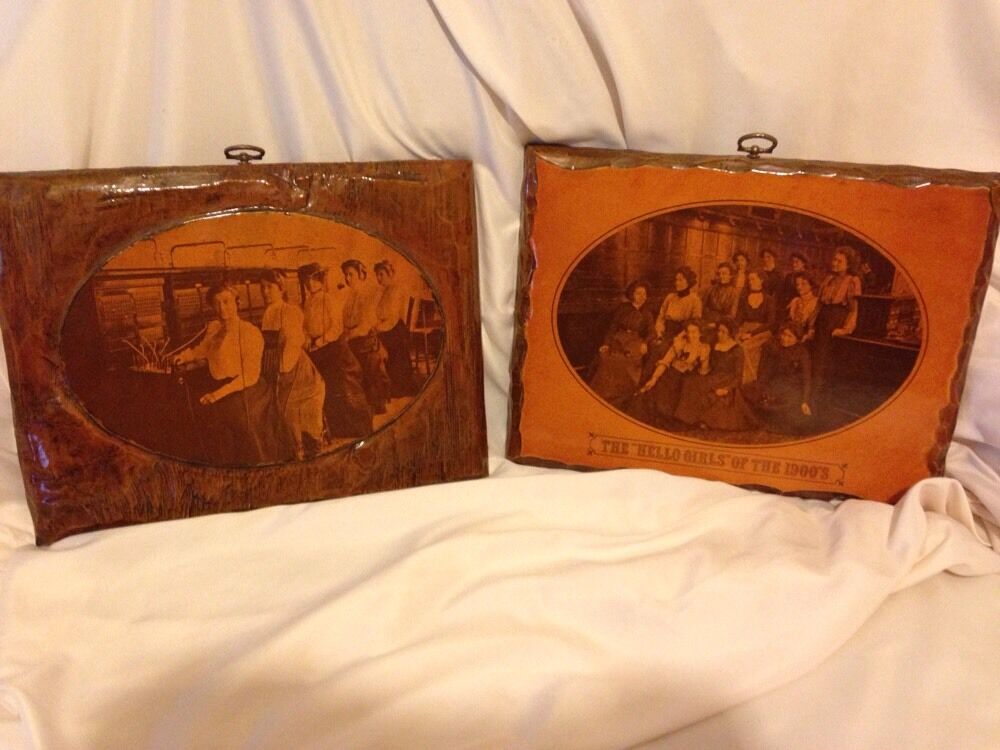 Pair of 1972 Dated Hand Carved Women Wall Plaques