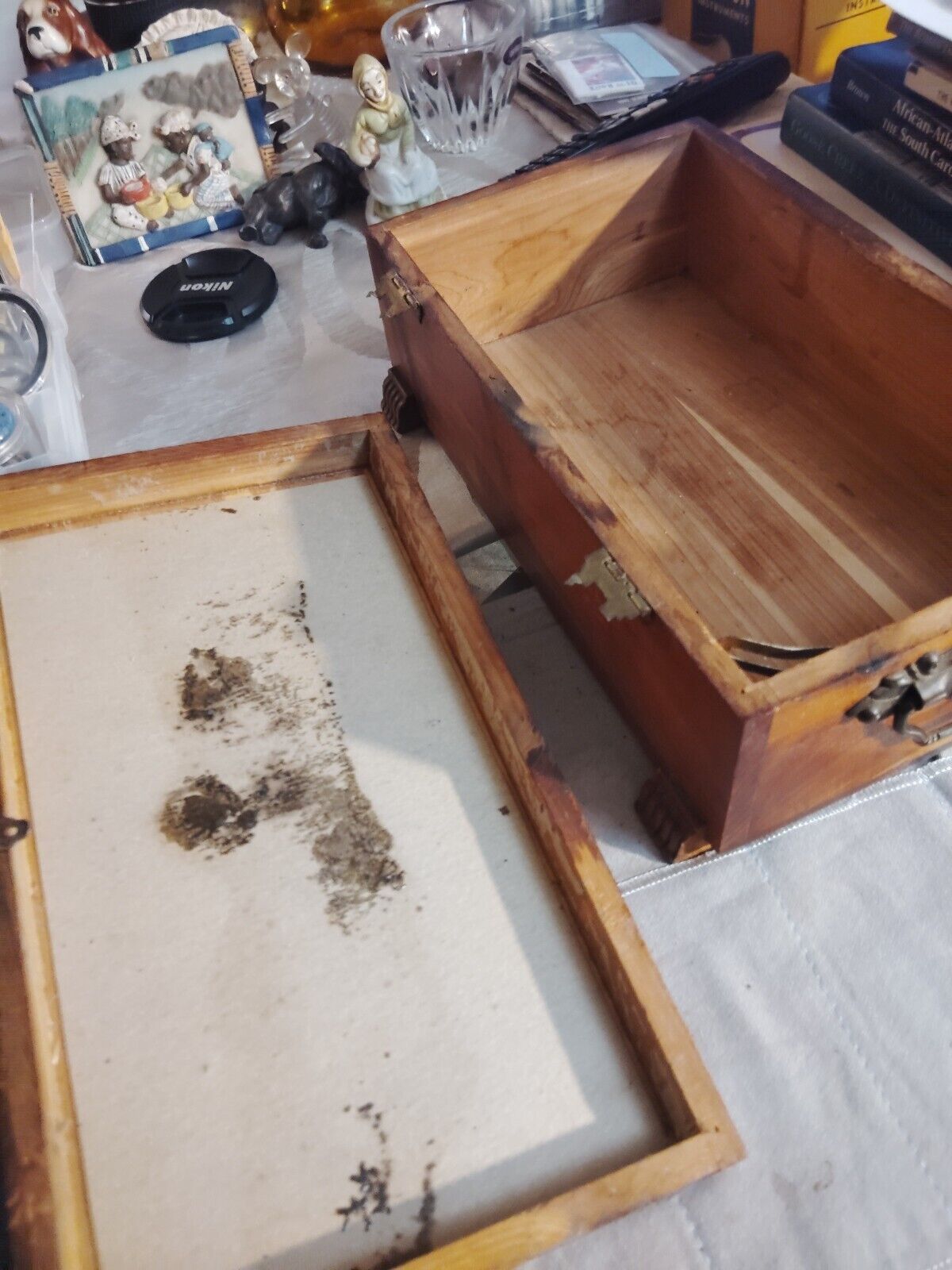 1800s Antique Vintage Jewelry Box in Need of Restoration