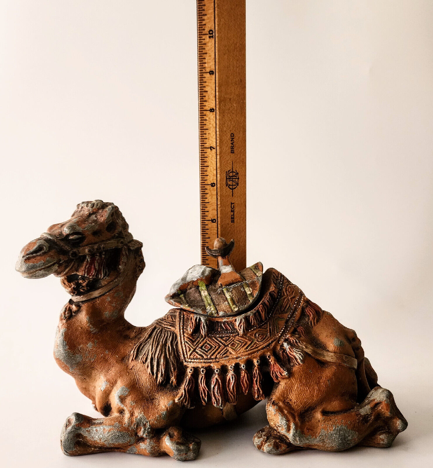 Antique Austrian Cast Metal Sitting Camel Inkwell, 1900