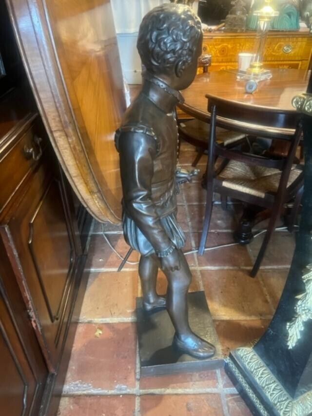 Large 4 ft Bronze Young Man with Sword