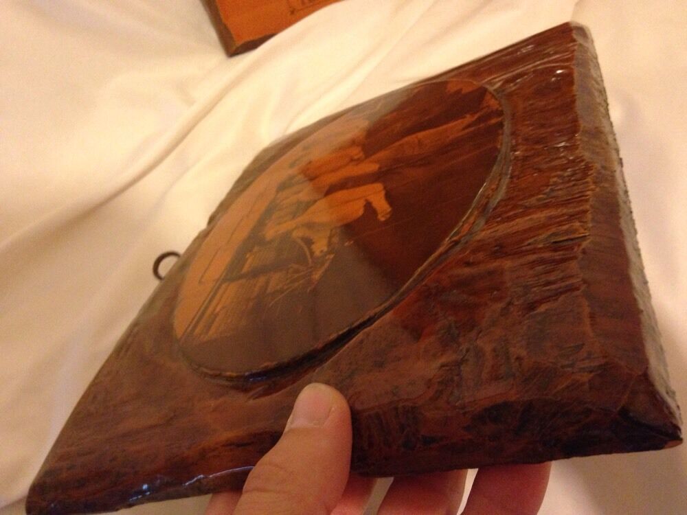 Pair of 1972 Dated Hand Carved Women Wall Plaques
