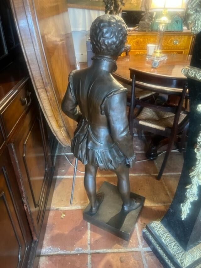 Large 4 ft Bronze Young Man with Sword