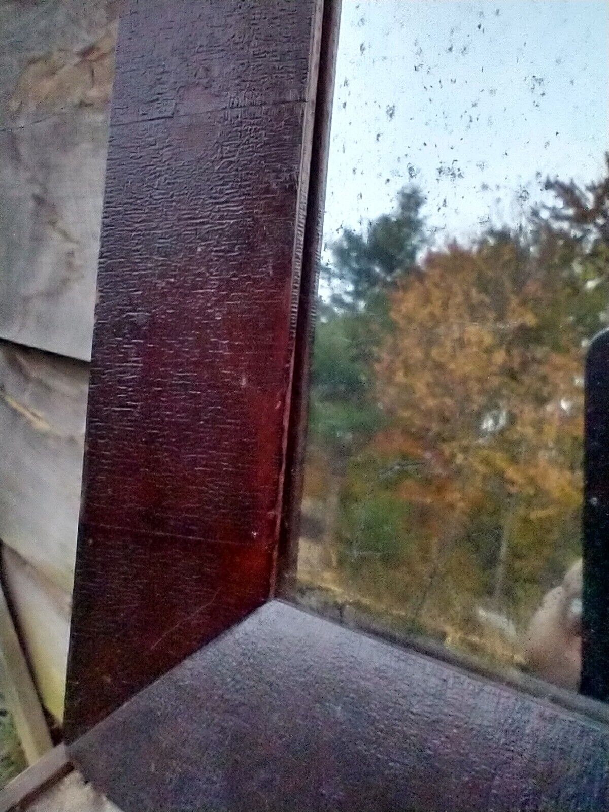 1800s Split Column Mirror with Reverse Painting