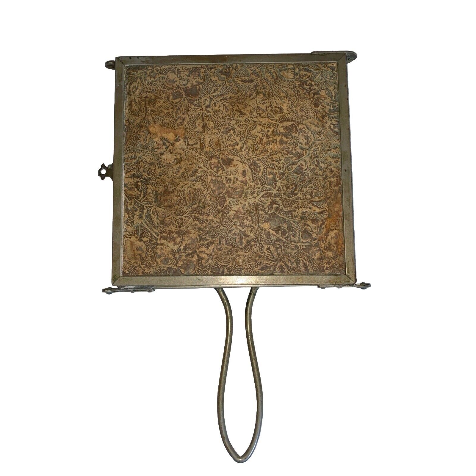 Late 1800s Brass Tri-Fold Travel Vanity Mirror Unique