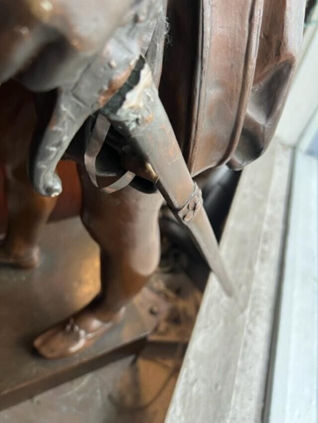 Large 4 ft Bronze Young Man with Sword