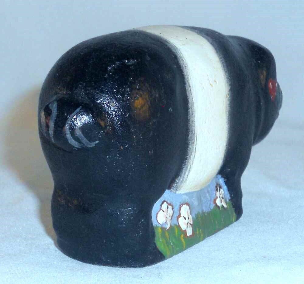 1900s Polychrome Painted Folk Art Pig by J Dierwechter