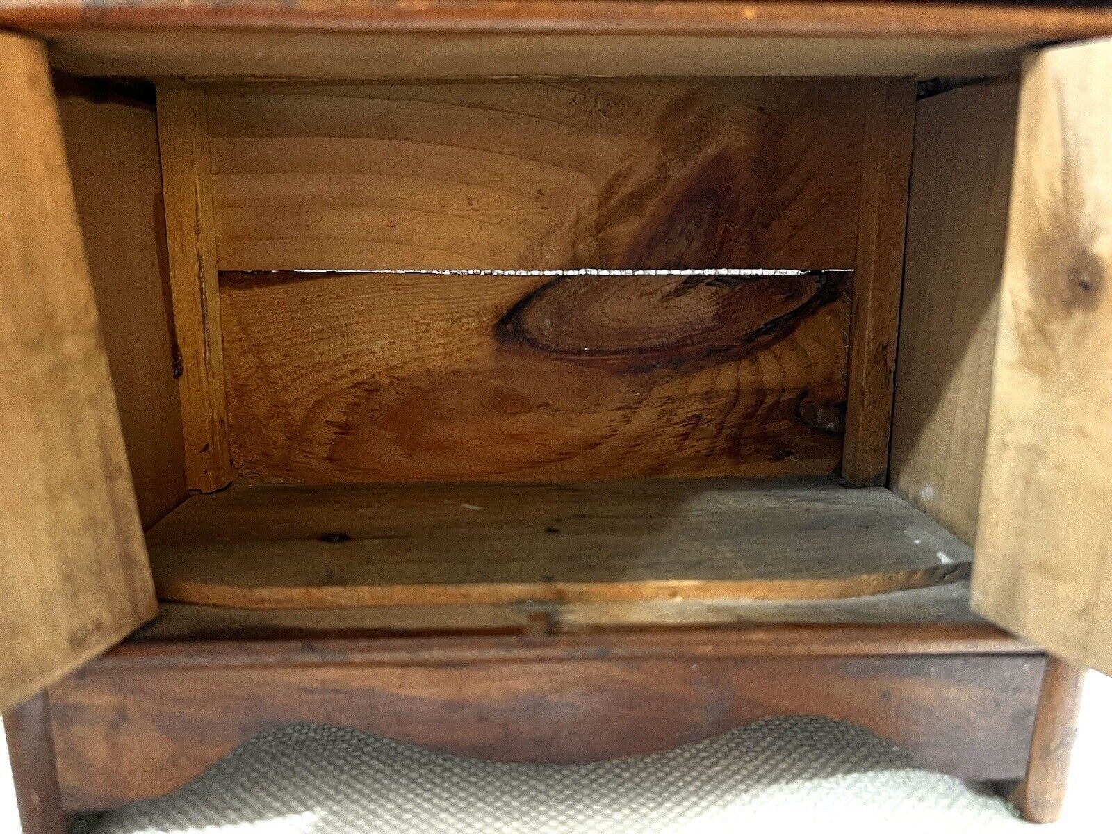 1800s Rustic Pine Salesman Sample Wash Stand with Mirror