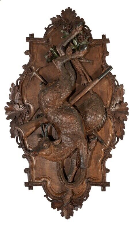Antique Black Forest Walnut Hunting Trophy - 39