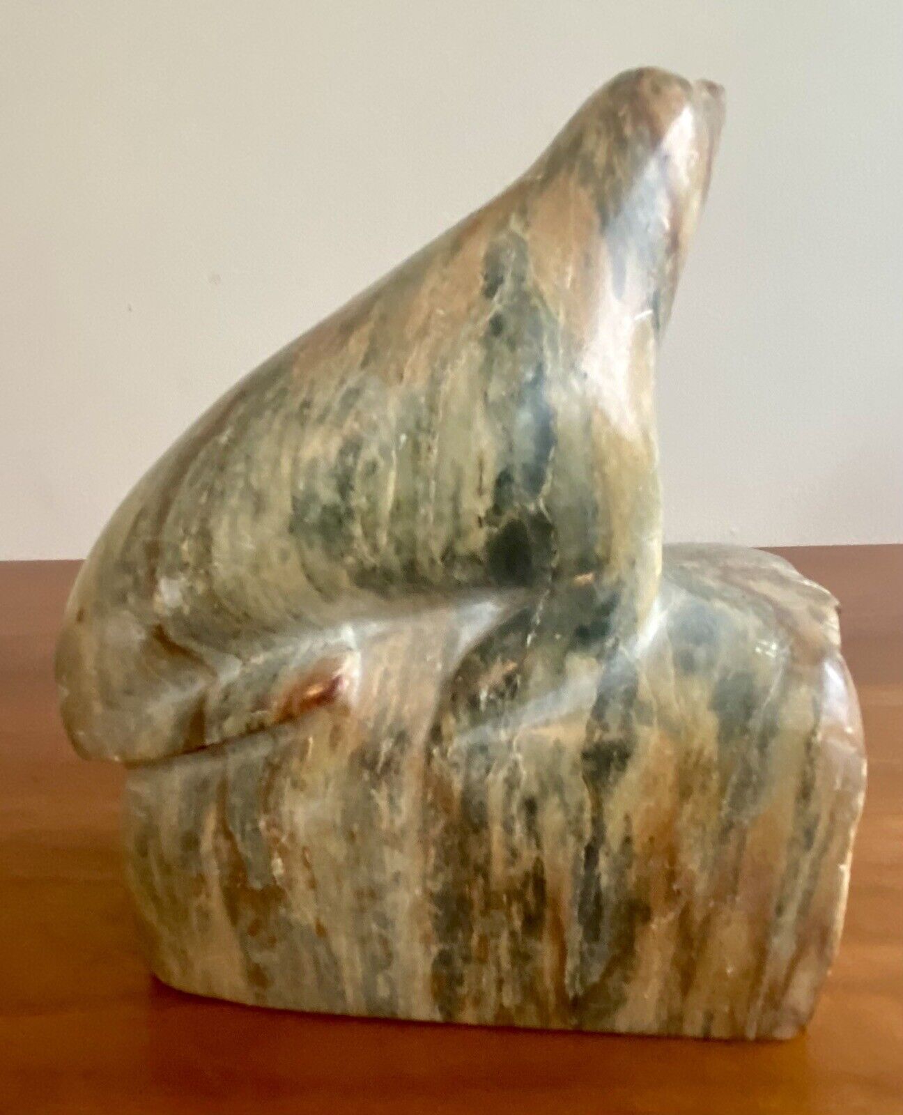 Early 1900's Inuit Canada Native Soapstone Carving Seal