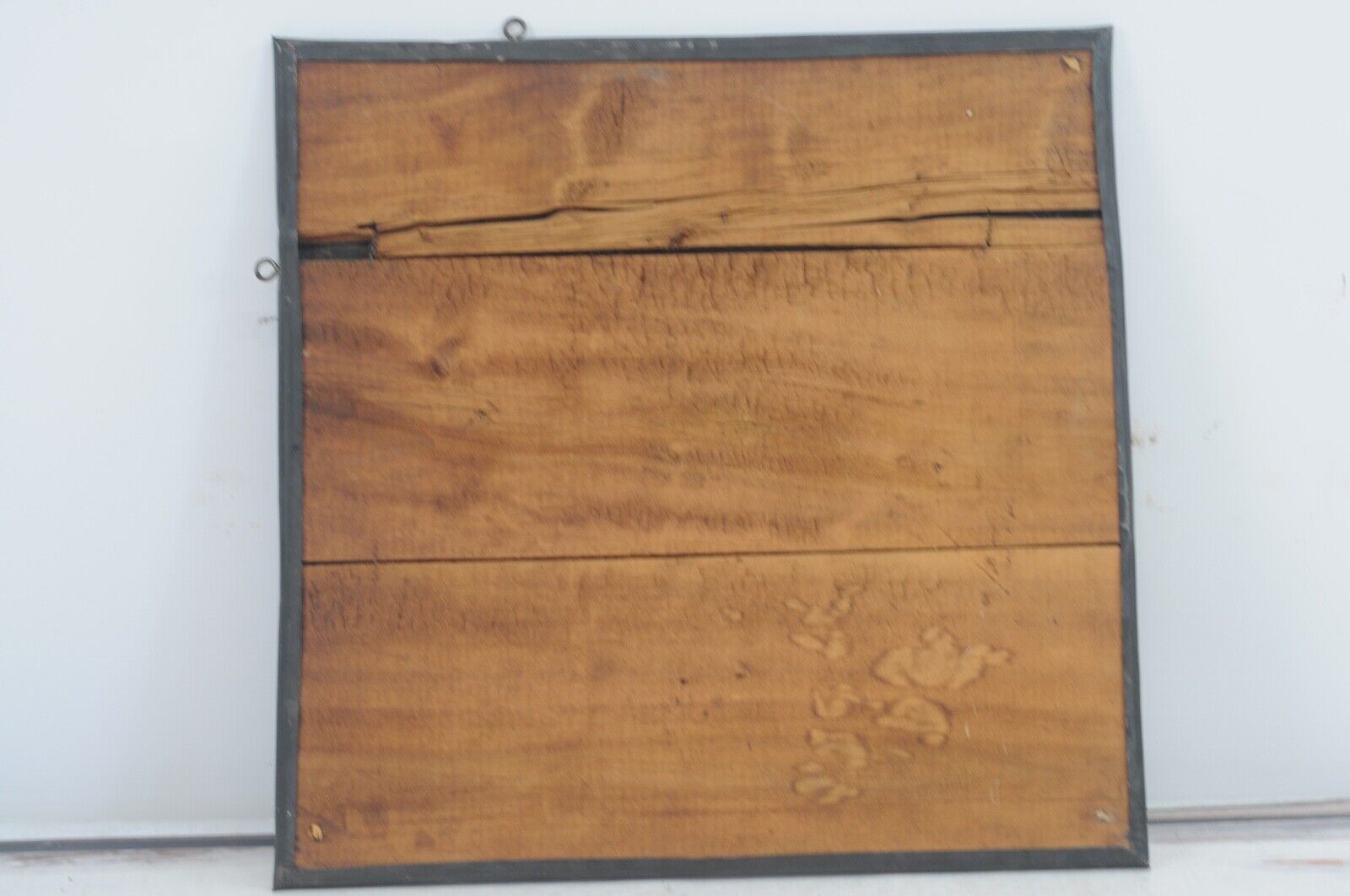 1800s Beveled Wall Mirror on Copper Plaque Cherubs