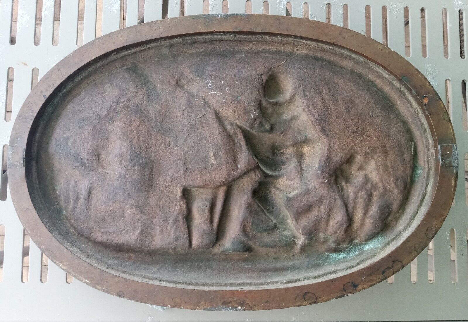 French Harlequin Bronze Bas Relief Sculpture - 1900's Vintage