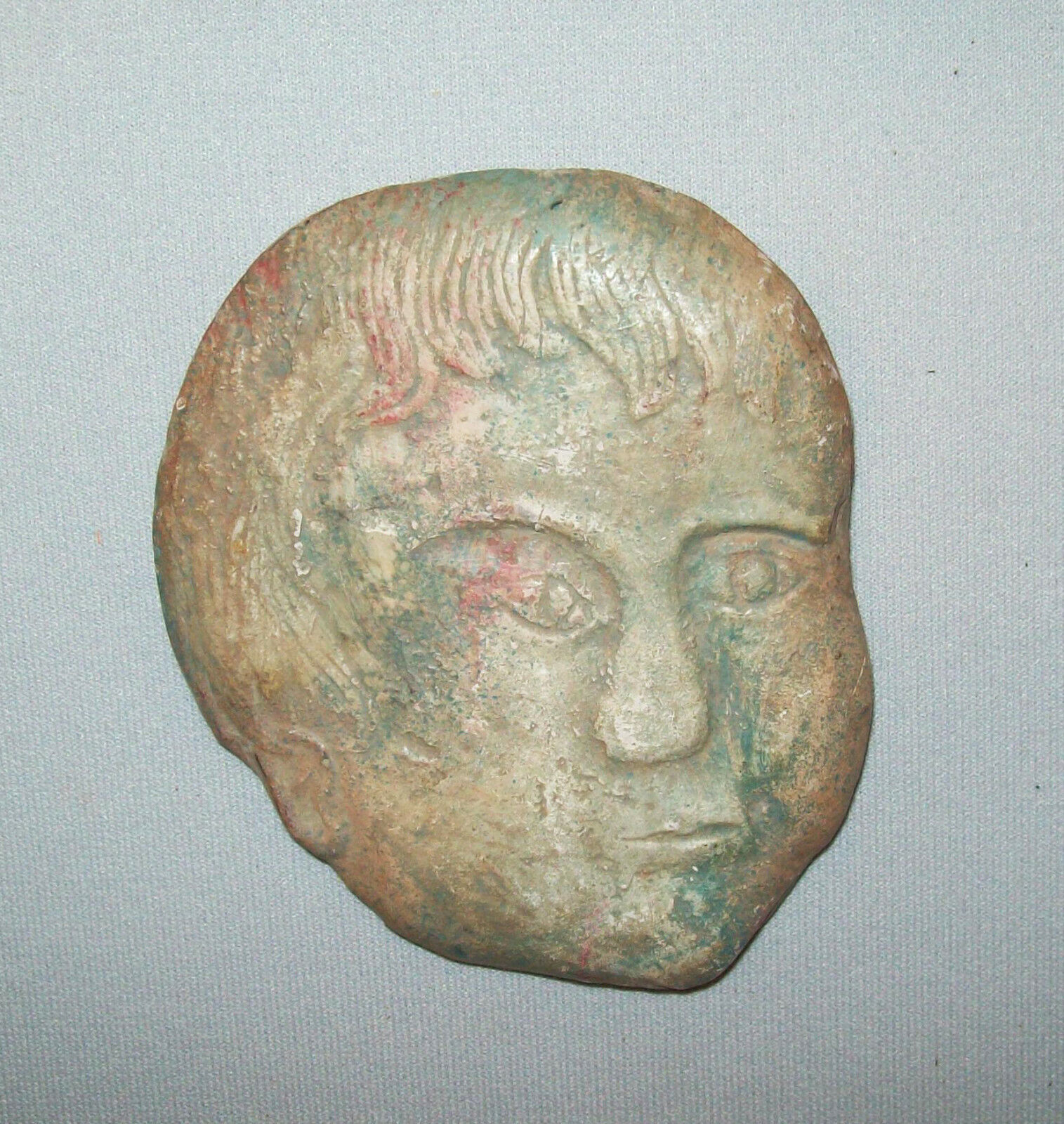19th Century Folk Art Child's Chalk Portrait Plaque