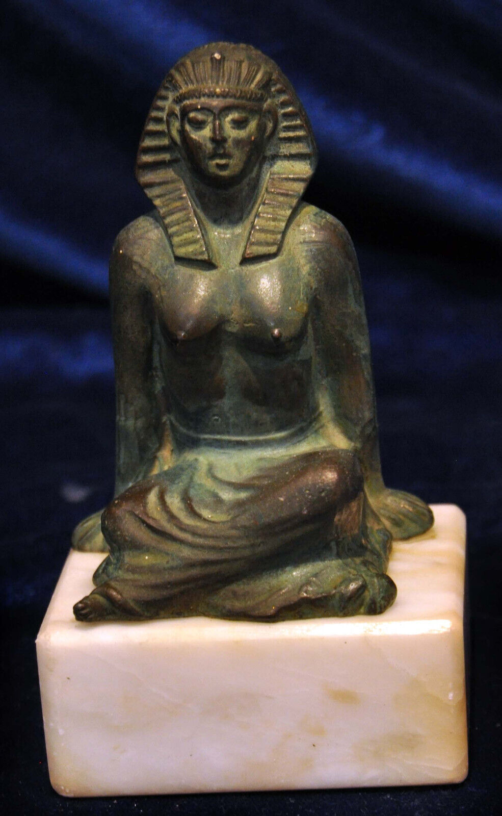 Egyptian Pharaoh Bust Museum Replica Deco - Italy Spelter