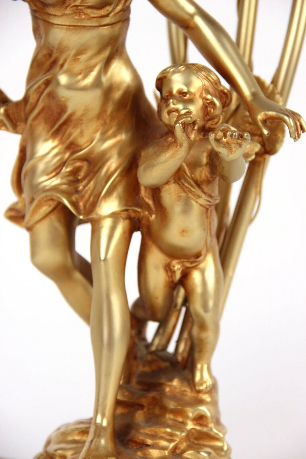 French Belle Epoque Ferville Suan Bronze Sculpture Lamp