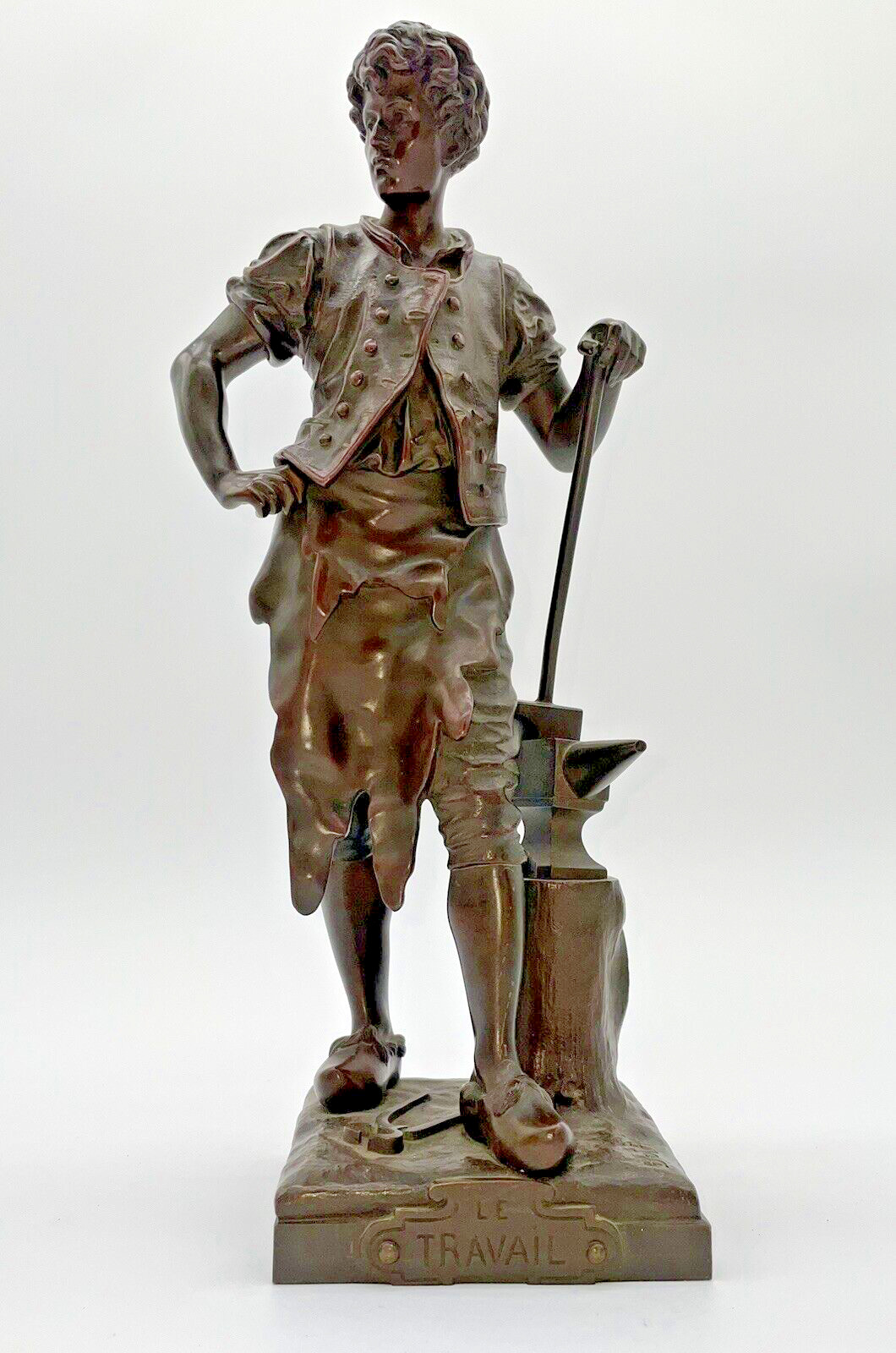 European Bronze Sculpture of Iron Worker by Bouret