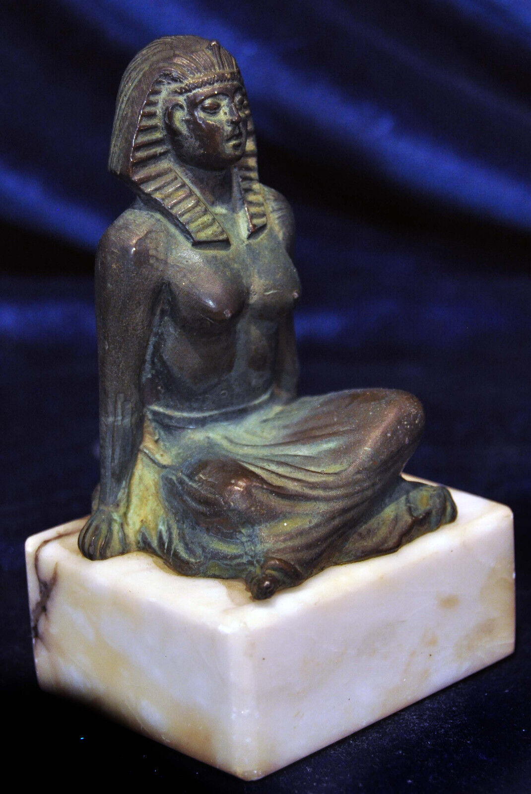 Egyptian Pharaoh Bust Museum Replica Deco - Italy Spelter
