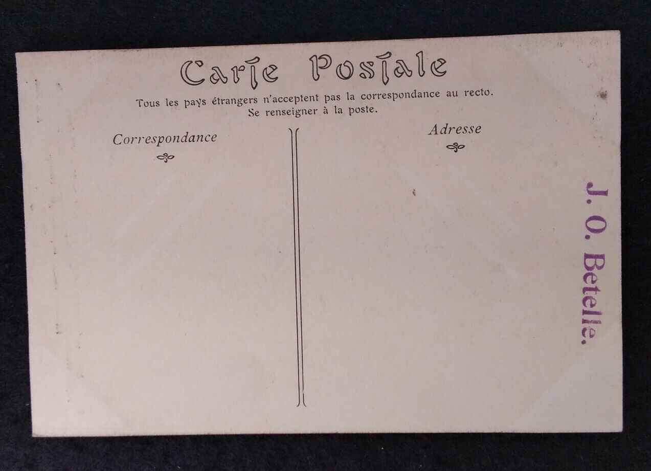 Rare 1900s French Antique Postcard Paris Facade Sculpture