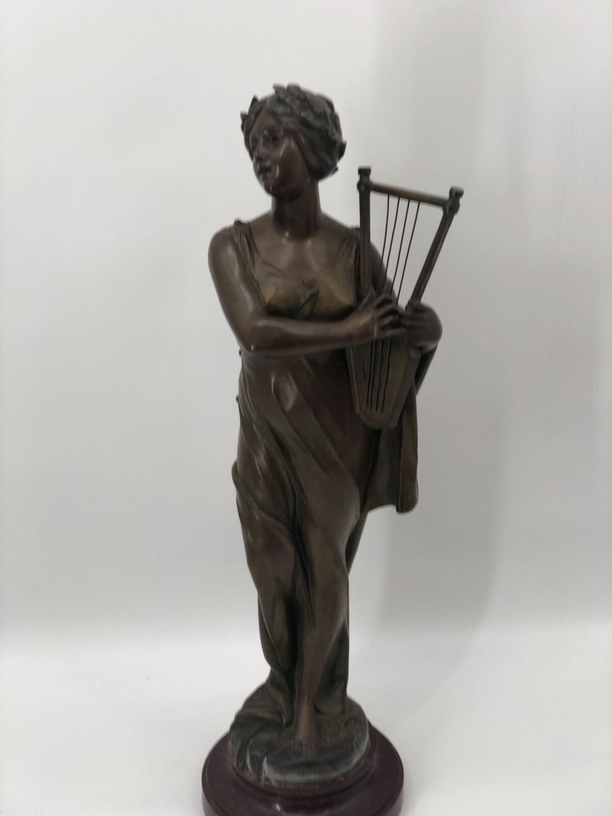 Art Nouveau Bronze Lady Statue Signed F. Gual 1900's