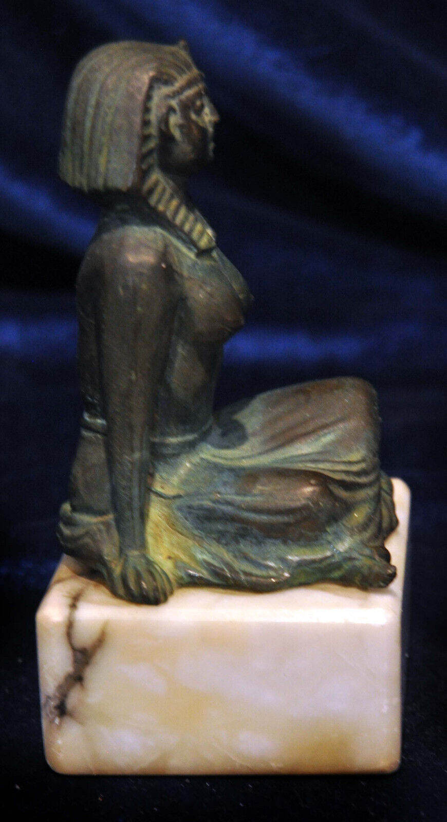 Egyptian Pharaoh Bust Museum Replica Deco - Italy Spelter