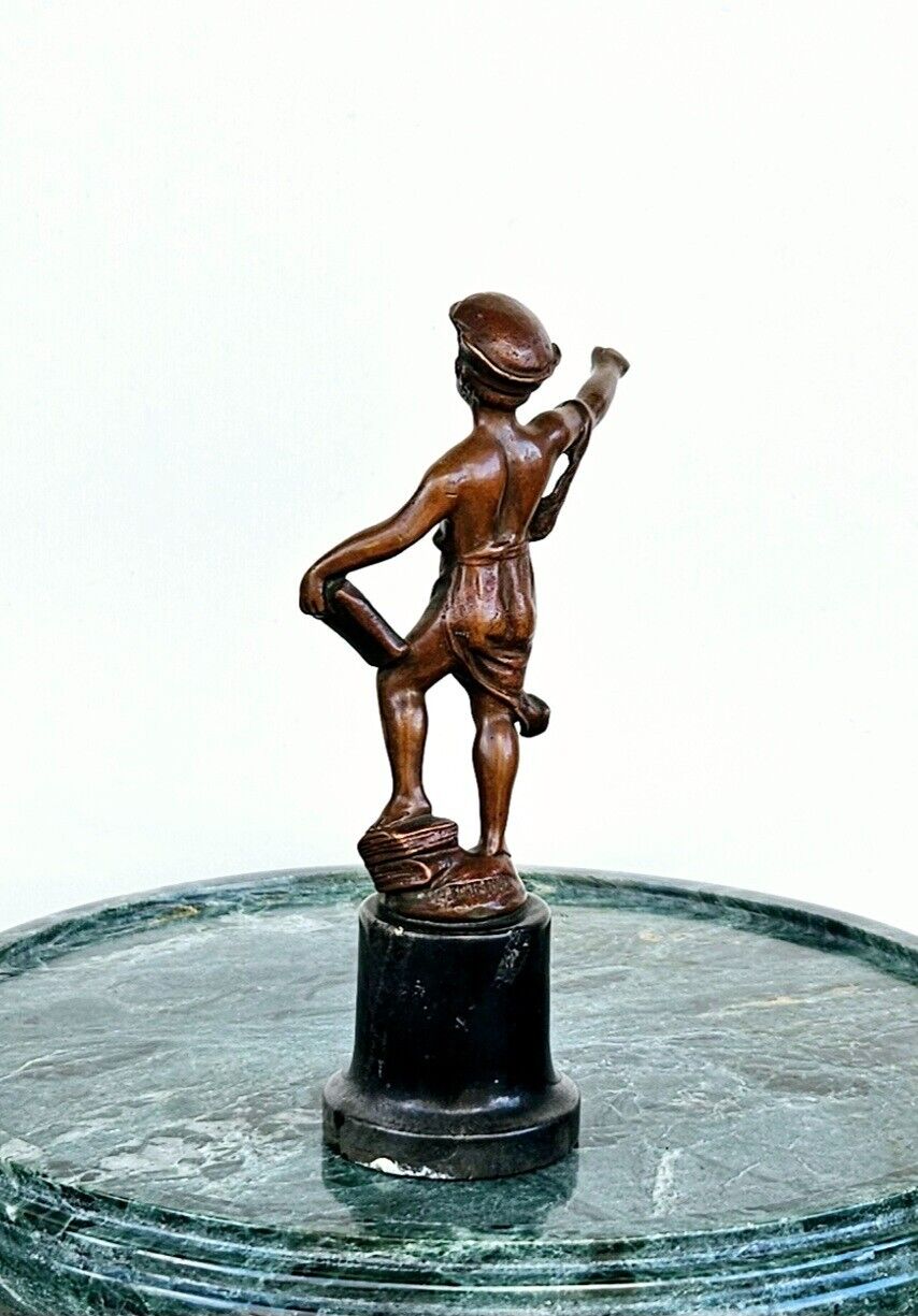 Vienna Antique Bronze Sculpture: Boy with Books 1900s