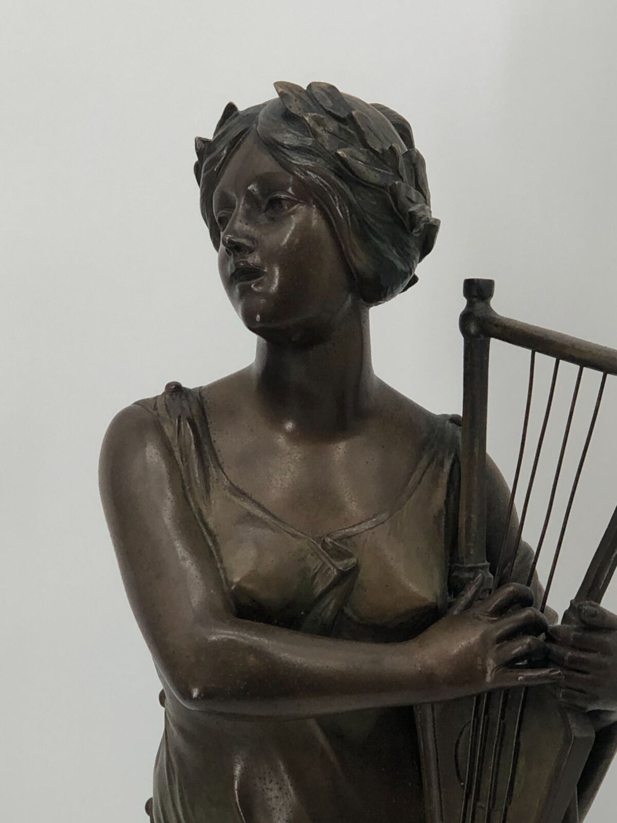 Art Nouveau Bronze Lady Statue Signed F. Gual 1900's