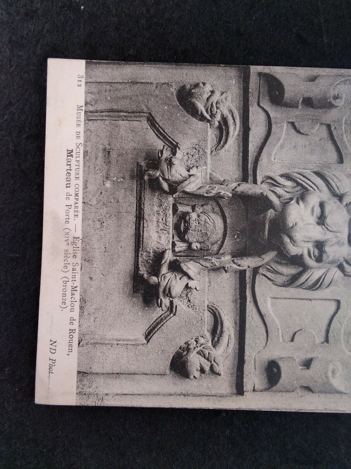 Rare Paris Door Sculpture Lion Rouen Antique Postcard