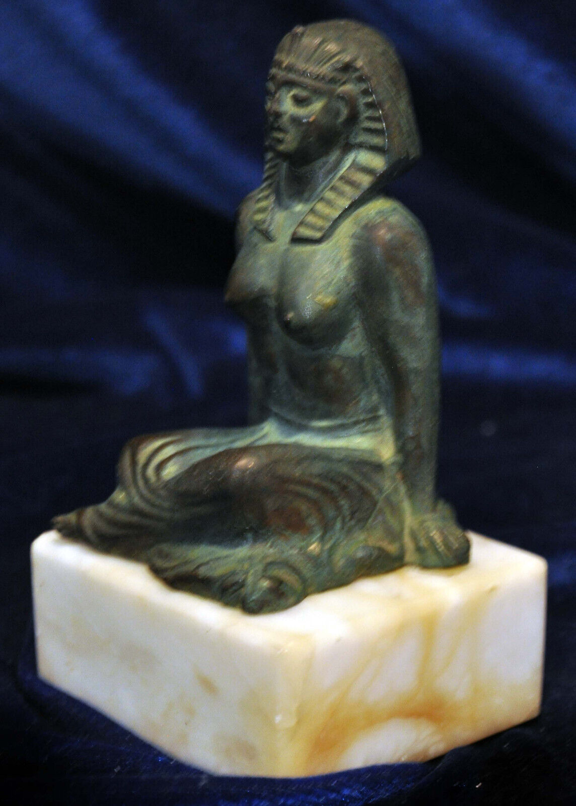 Egyptian Pharaoh Bust Museum Replica Deco - Italy Spelter