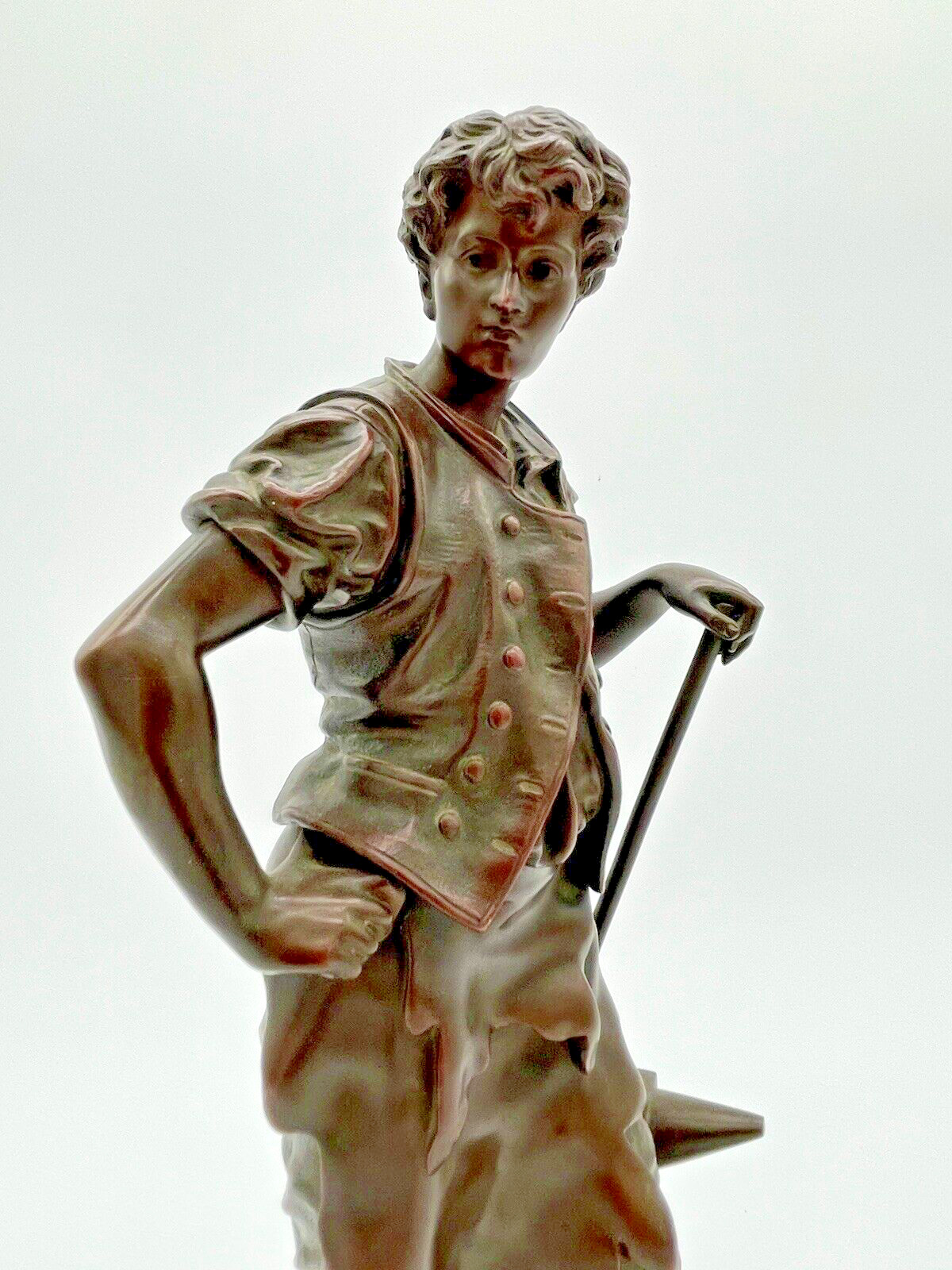 European Bronze Sculpture of Iron Worker by Bouret