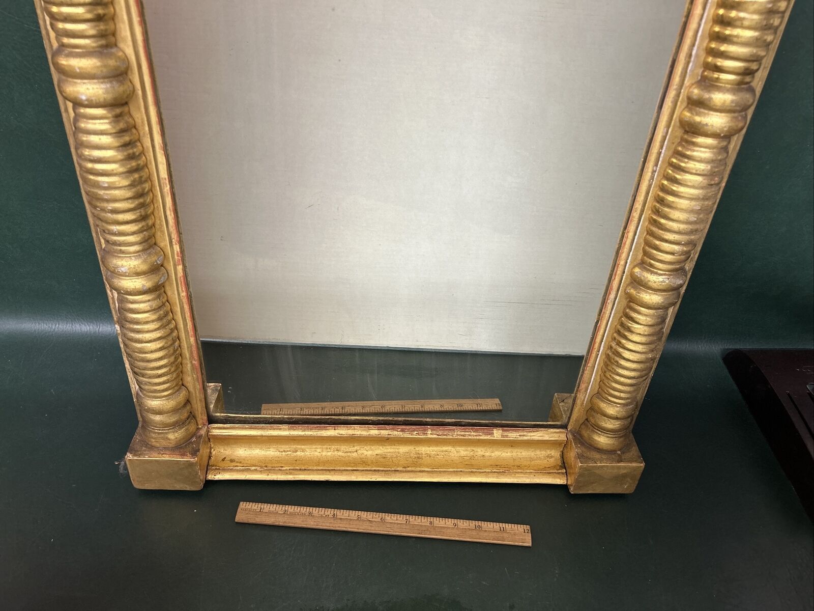 Federal Gold Painted Antique Mirror with Cornucopia Carving