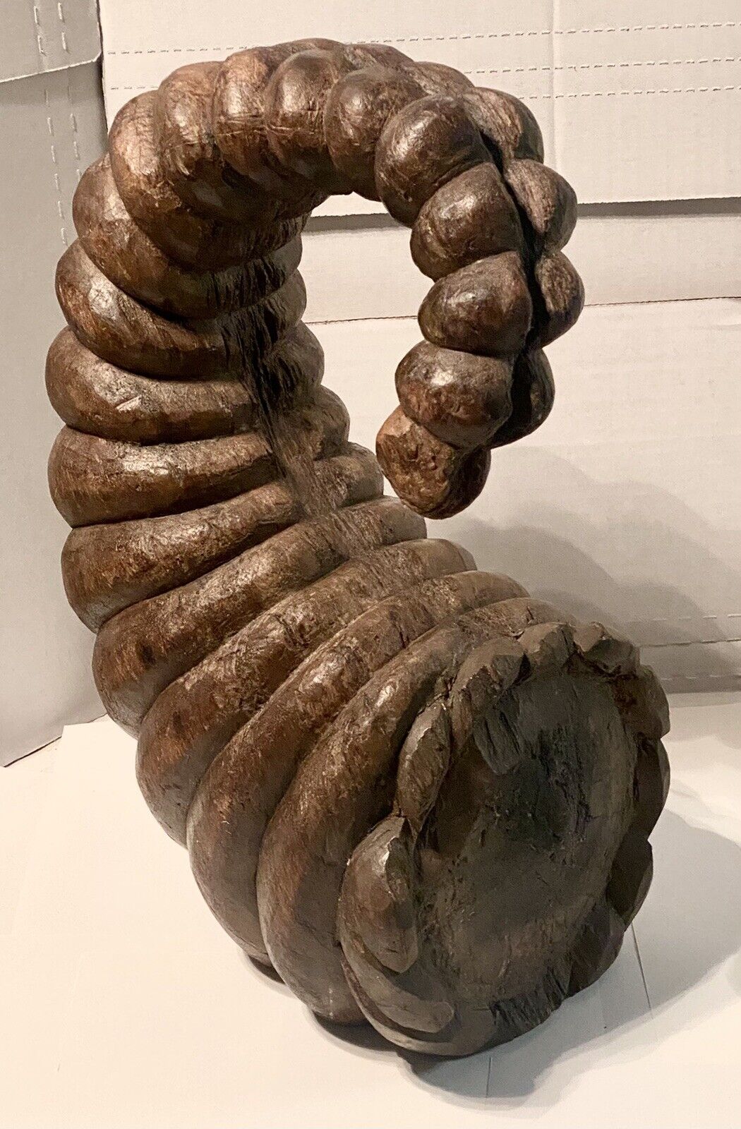 1800's Rams Horn Foundry Mold Horn Of Plenty