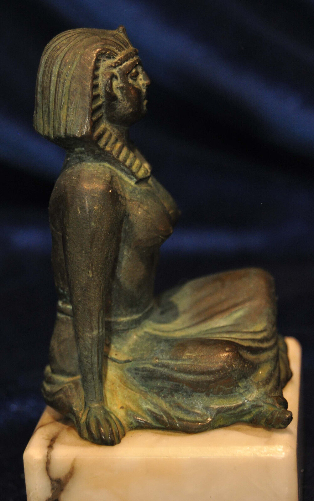 Egyptian Pharaoh Bust Museum Replica Deco - Italy Spelter