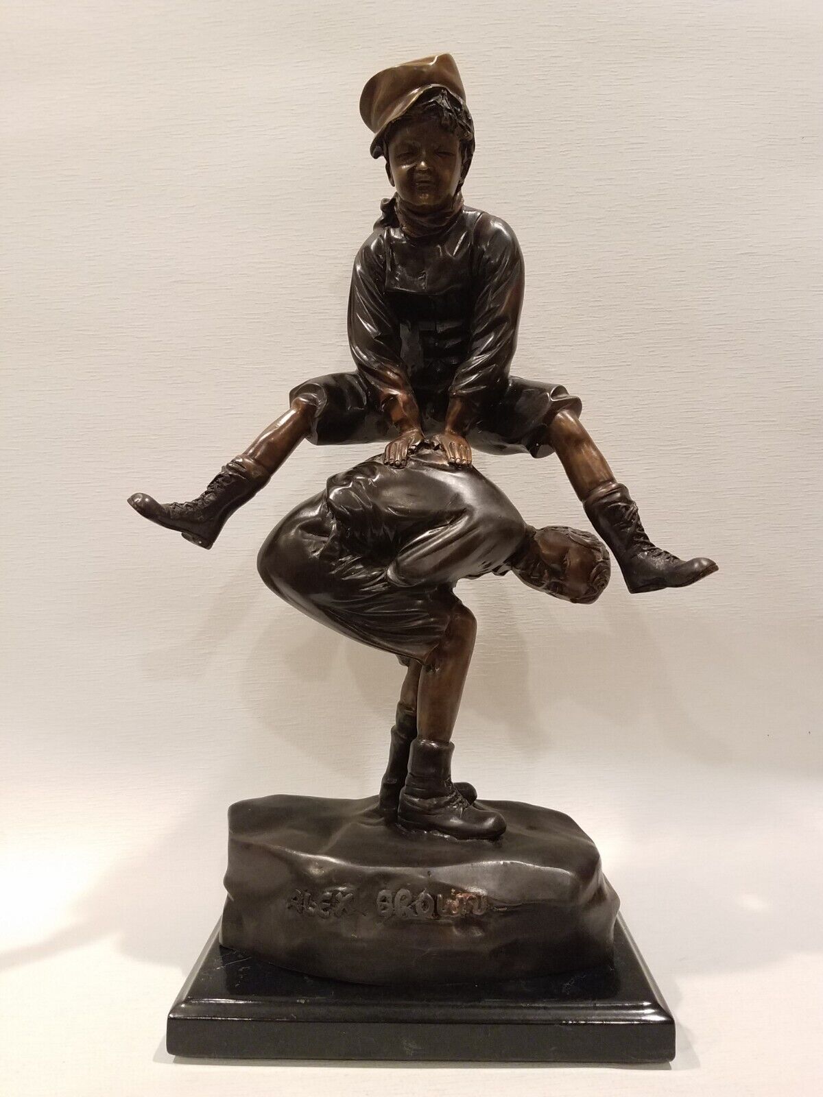 Bronze Sculpture by Alex Brown "Leapfrog" Cira 1900s