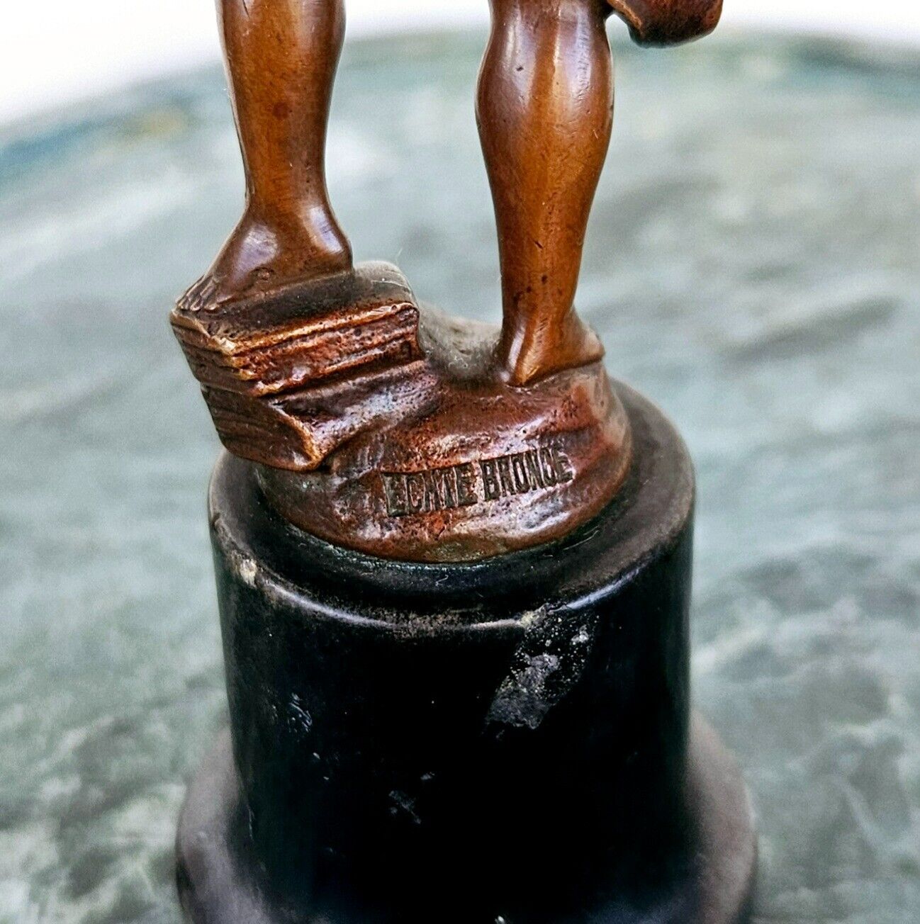 Vienna Antique Bronze Sculpture: Boy with Books 1900s