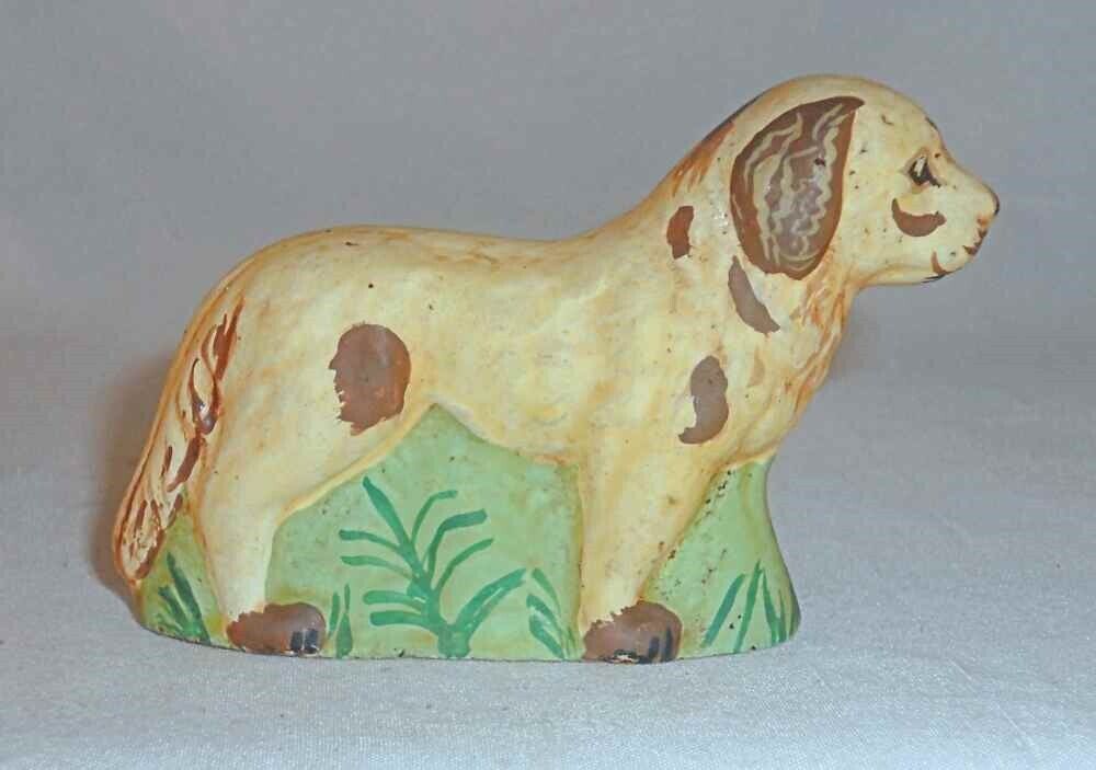 1900s Polychrome Folk Art Dog Standing By Dierwechter