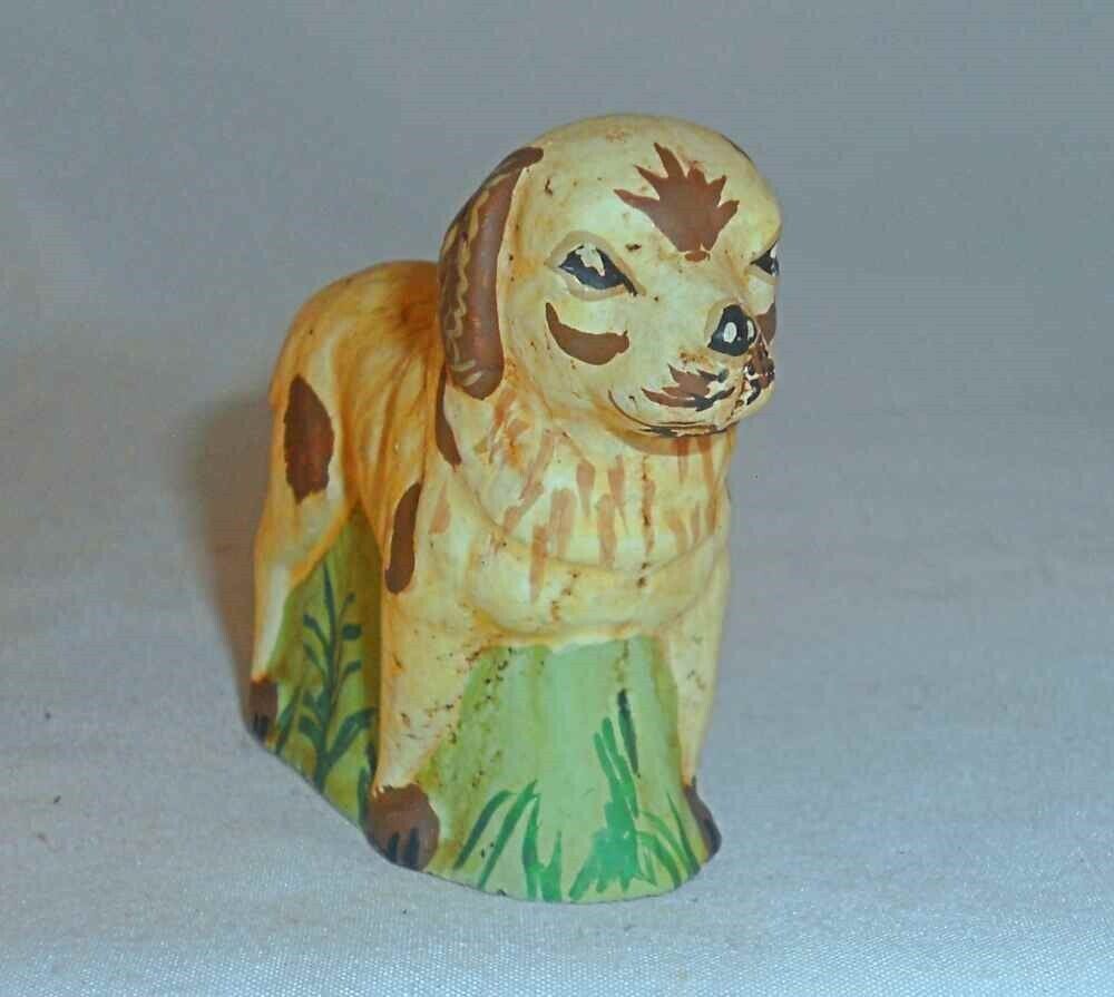 1900s Polychrome Folk Art Dog Standing By Dierwechter