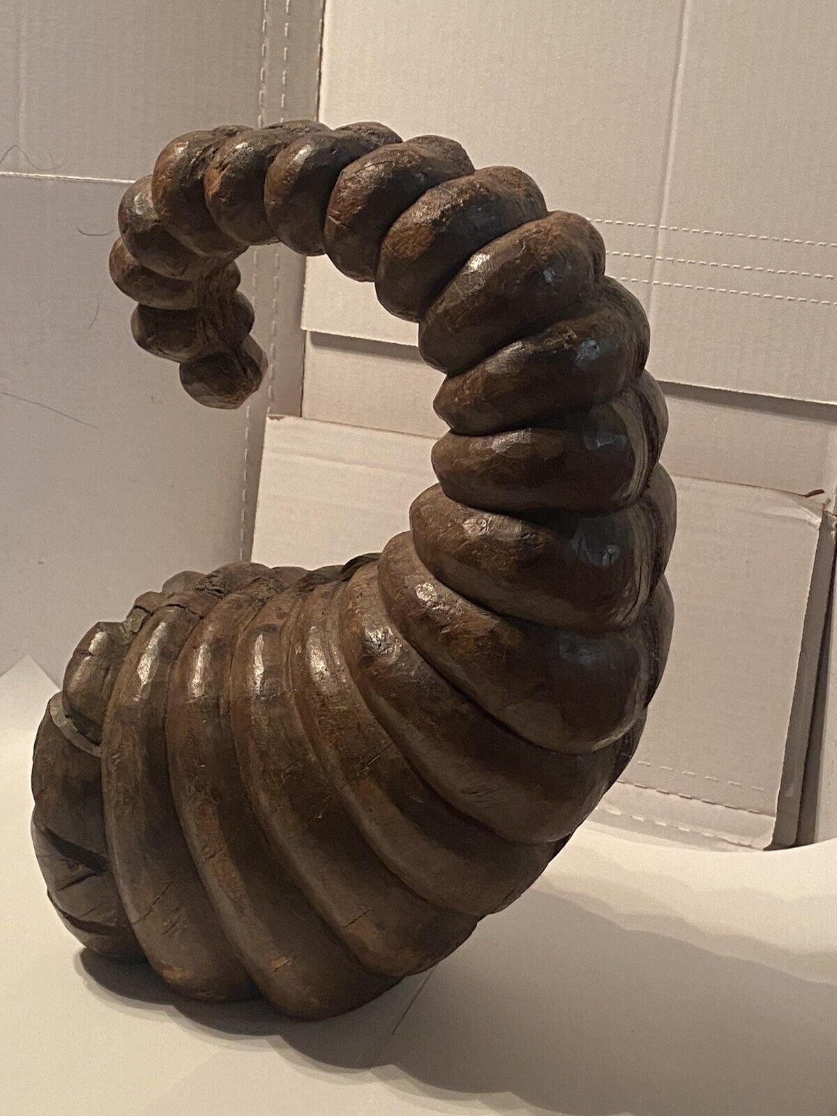 1800's Rams Horn Foundry Mold Horn Of Plenty