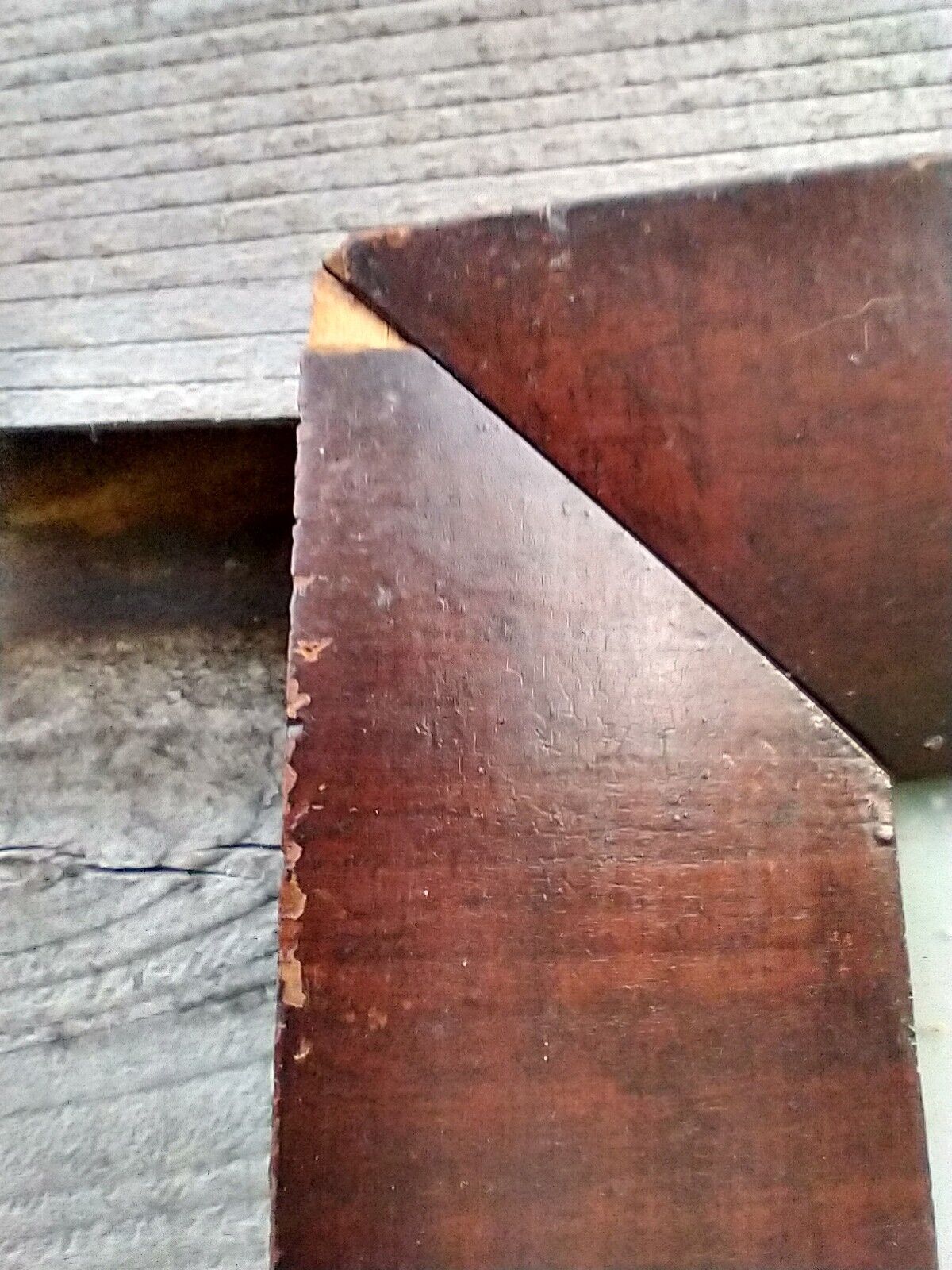 Vintage Split Column Mirror Reverse Painting, Mid 1800s