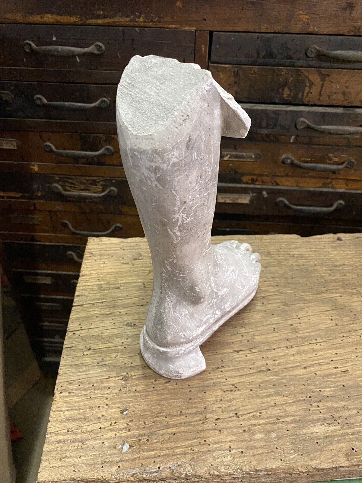 Vintage 1900s Shoe Plaster Sign for Clothing Display