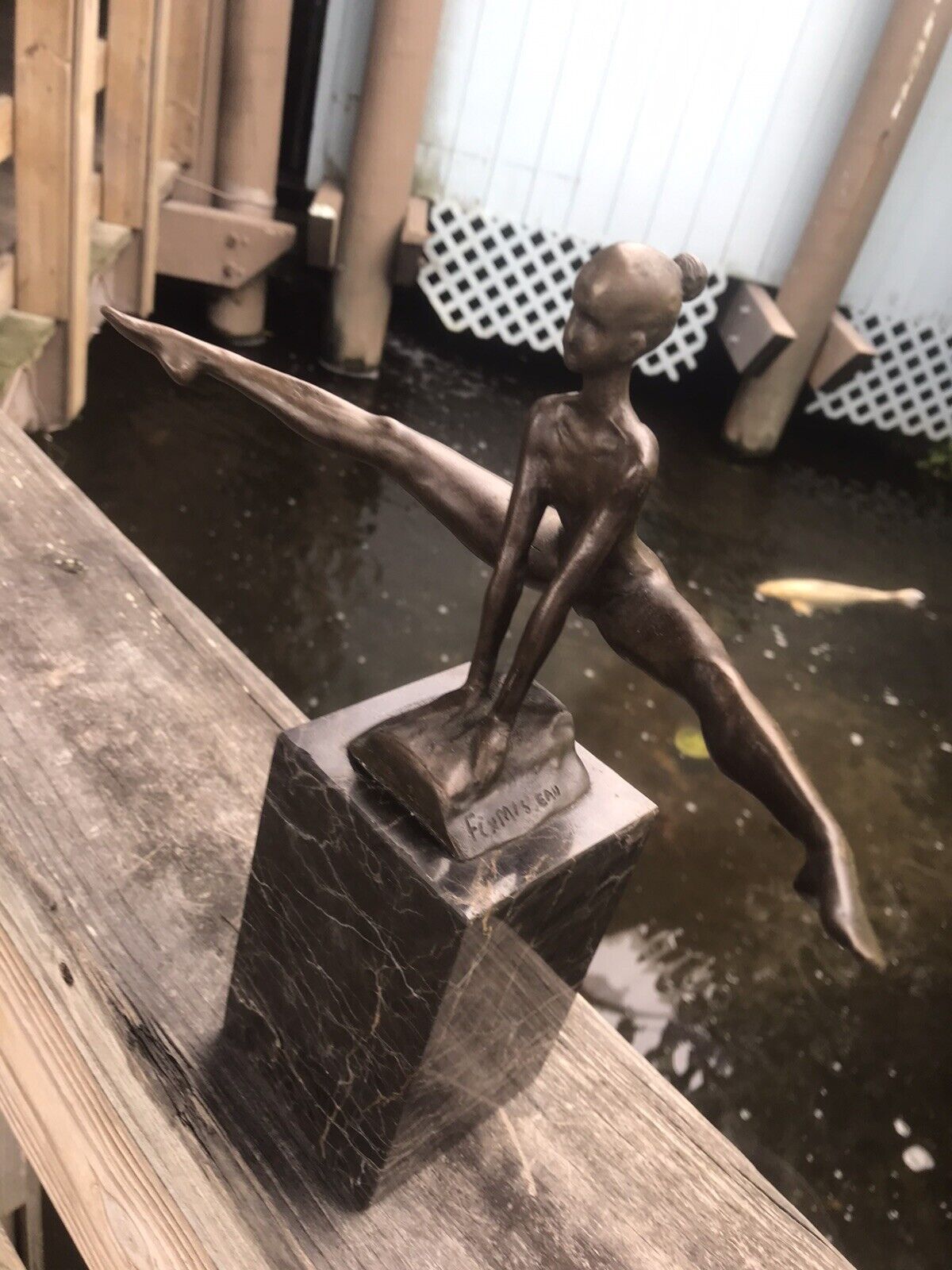 Early 1900's French Artist Felix Fix Masseau Gymnast Sculpture