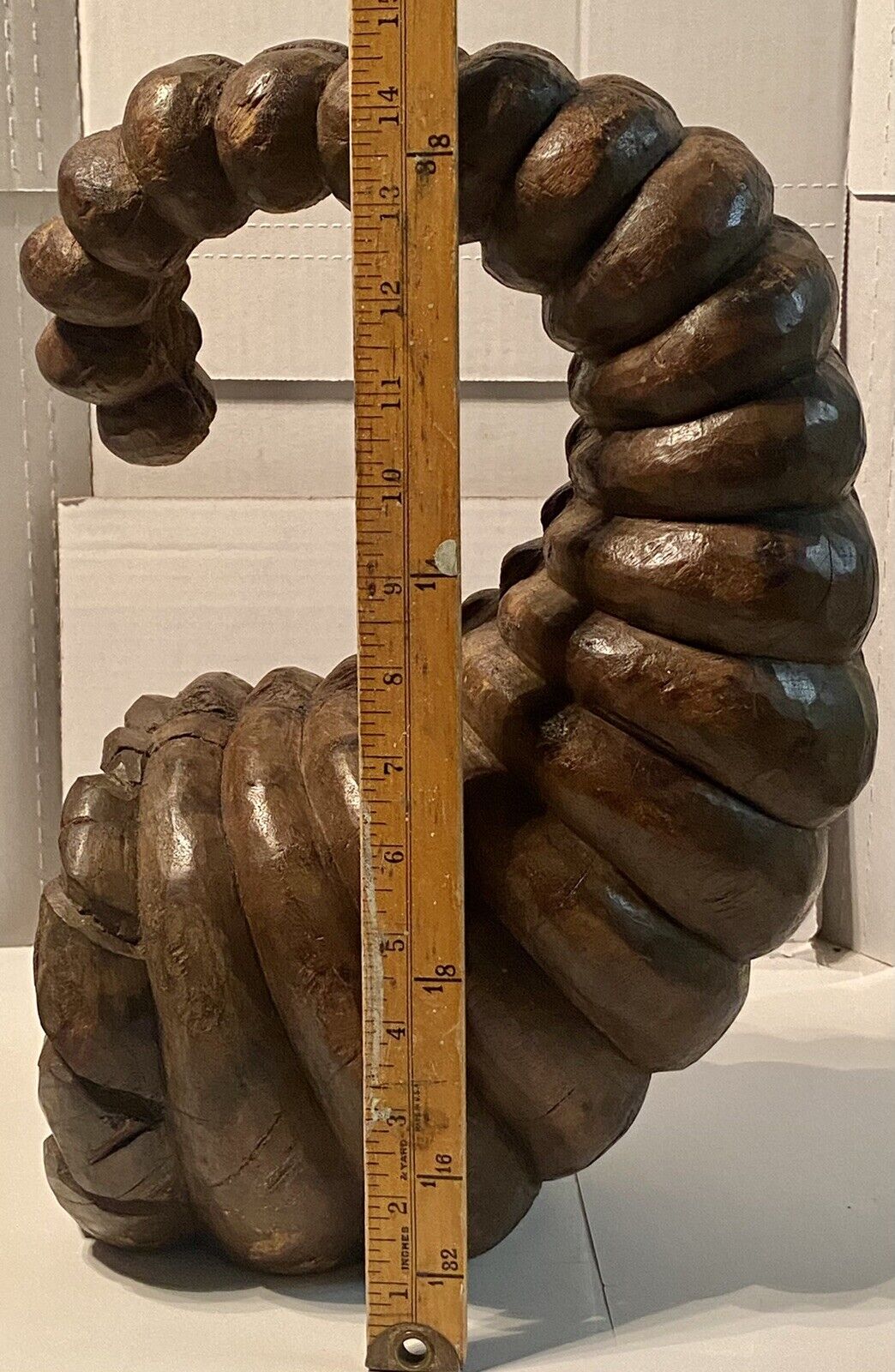 1800's Rams Horn Foundry Mold Horn Of Plenty