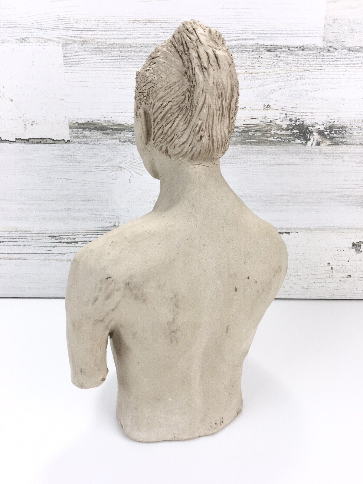 Vintage Clay Nude Woman Bust Sculpture - 12