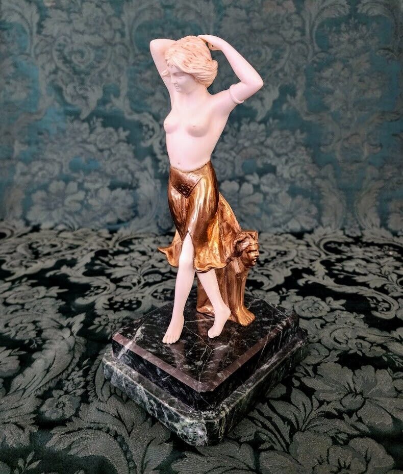 Rare Art Nouveau Bronze Sculpture Dancing Lady 1900's