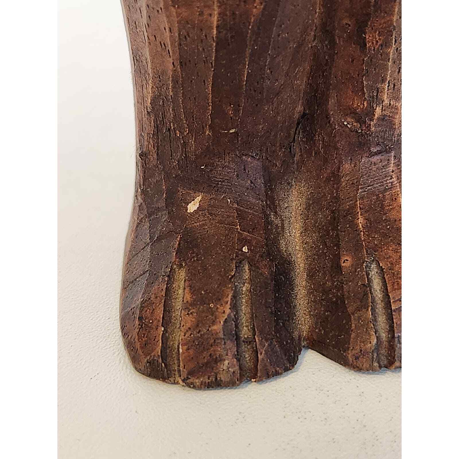 Vintage 1900's Carved Wooden Lumber Jack Bear Figurine